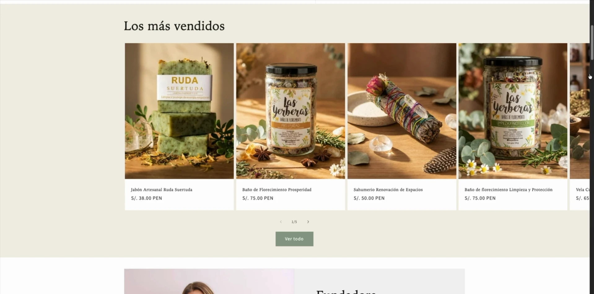 Colección Rituales, ordenada por intención