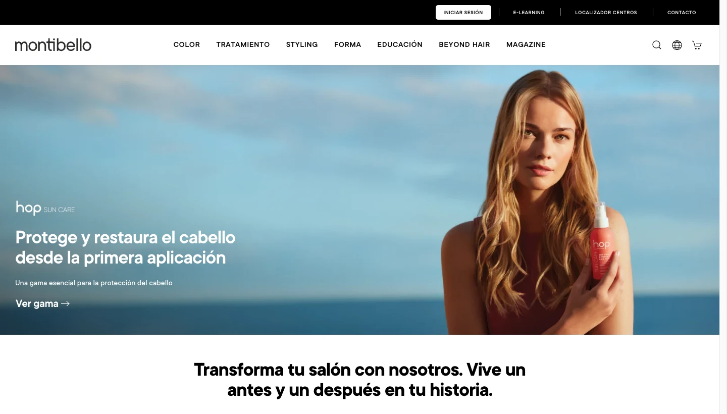 Portada del sitio de Montibello España